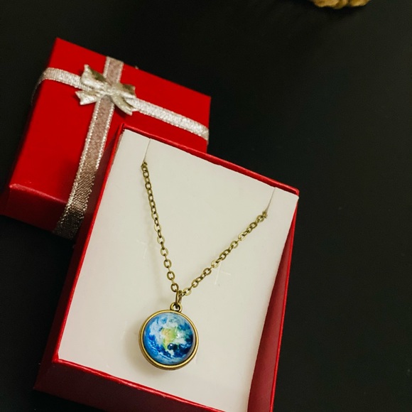 DOUBLE SIDED GALAXY GLASS PENDANT JEWELRY - Picture 13 of 14